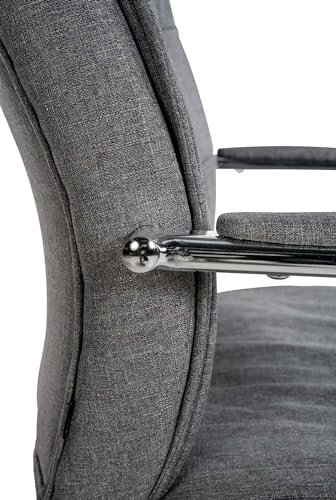 Freischwinger Sievert I Gepolsterter Konferenzstuhl Mit Armlehne I Stoffbezug hellgrau - 9