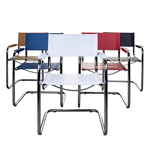 2X Denver Freischwinger Klassiker Besucherstuhl Leder Rot - 7