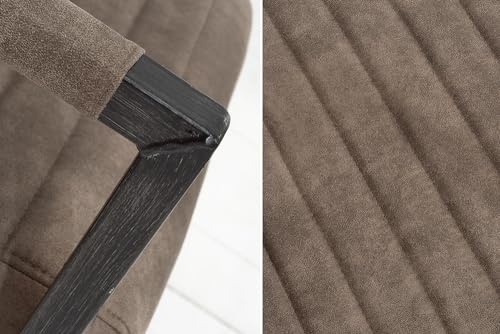 invicta INTERIOR Freischwinger Stuhl LOFT Taupe grau mit Armlehne Gestell aus Eisen Esszimmerstuhl Armlehnenstuhl Konferenzstuhl - 5