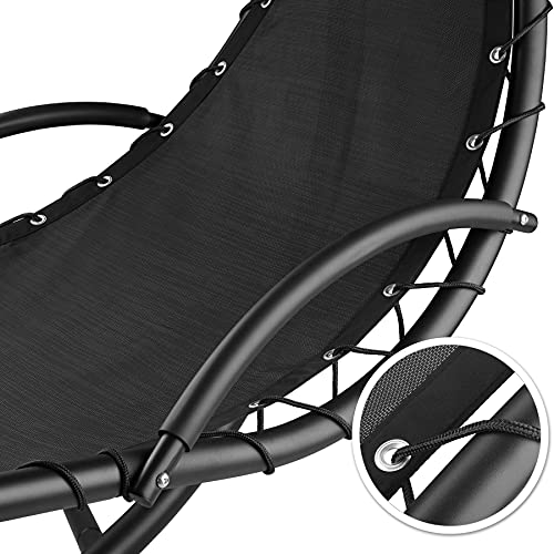 TecTake 800783 Hängeliege mit Gestell, Schwebeliege mit Sonnenschirm, Indoor & Outdoor, inkl. Polsterauflage mit Kopfkissen, für Garten, Terrasse und Balkon – Diverse Farben – (Beige | Nr. 403432) - 9