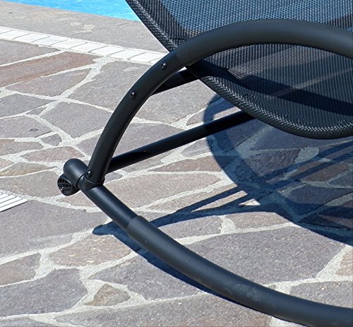 ALEOS. Doppel Schaukelliege Sonnenliege aus atmungsaktivem Kunststoffgewebe mit Kopfpolster und Dach ergonomisch geschwungen Modell: IOS - 9