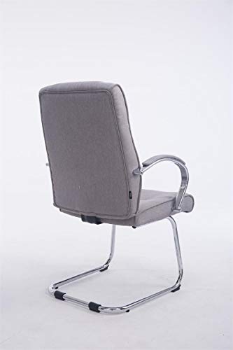 CLP Freischwinger Basel V2 I Konferenzstuhl Mit Stoffbezug Und Armlehnen I Lehnstuhl Mit Metallgestell In Chrom-Optik, Farbe:grau - 4