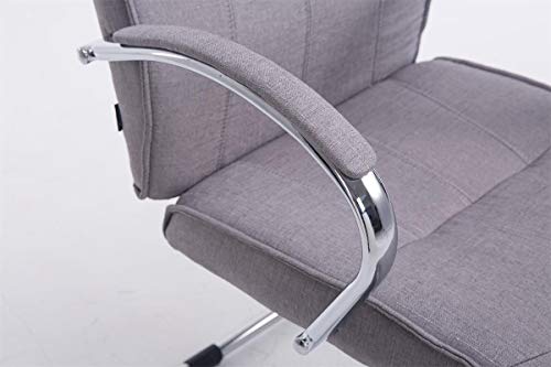 CLP Freischwinger Basel V2 I Konferenzstuhl Mit Stoffbezug Und Armlehnen I Lehnstuhl Mit Metallgestell In Chrom-Optik, Farbe:grau - 6