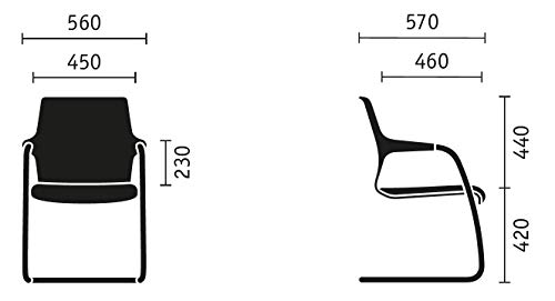 Sedus allright Freischwinger, Designstuhl, Stuhl, Konferenzstuhl, Besucherstuhl Blau, 57 x 56 x 86 cm - 8