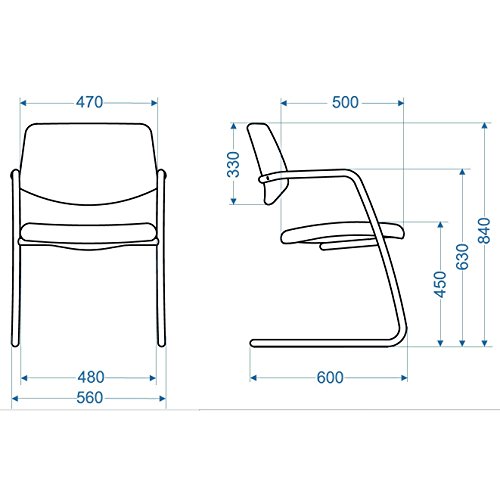 GAMA Freischwinger Schwarz Stapelbar Besucherstuhl Konferenzstuhl Seminarstuhl Stuhl - 6