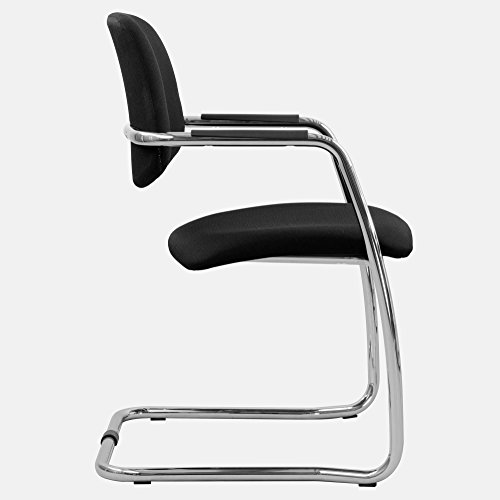 GAMA Freischwinger Schwarz Stapelbar Besucherstuhl Konferenzstuhl Seminarstuhl Stuhl - 2