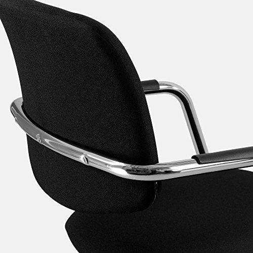 GAMA Freischwinger Schwarz Stapelbar Besucherstuhl Konferenzstuhl Seminarstuhl Stuhl - 4