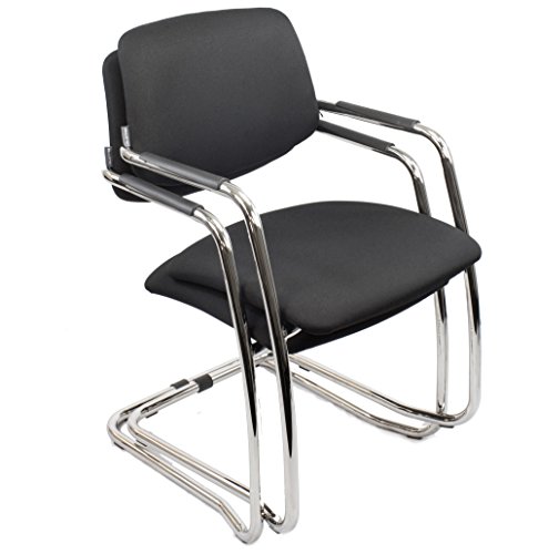 GAMA Freischwinger Schwarz Stapelbar Besucherstuhl Konferenzstuhl Seminarstuhl Stuhl - 5