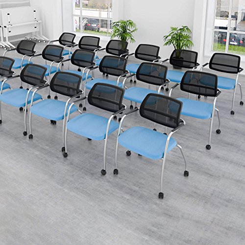 GAMA Freischwinger Schwarz Stapelbar Besucherstuhl Konferenzstuhl Seminarstuhl Stuhl - 8