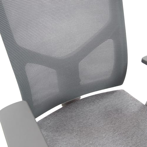 hjh OFFICE 751004 Besucherstuhl mit Armlehnen Breton V W Stoff/Netz Grau Freischwinger Konferenzstuhl, ergonomisch - 5