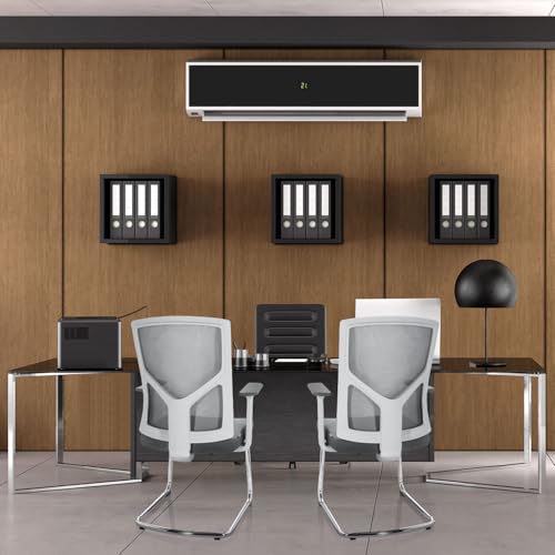 hjh OFFICE 751004 Besucherstuhl mit Armlehnen Breton V W Stoff/Netz Grau Freischwinger Konferenzstuhl, ergonomisch - 9