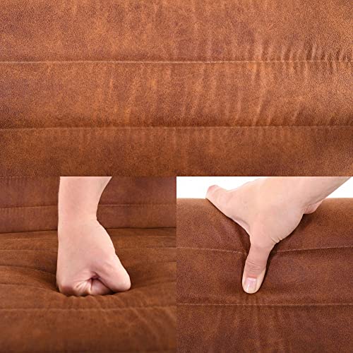 Raburg Esszimmerstuhl LUIS in Vintage-BRAUN - Mikrofaser, gepolsterter XL Schwingstuhl mit Armlehnen, edles Industrial Design, massives Gestell aus Stahl in SEIDEN-SCHWARZ, belastbar bis 120 kg - 6