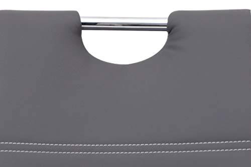 Apollo 4er Set Schwingstuhl Flora, Kunstleder grau, Griffmulde, Metallgestell verchromt, 42x57x98 cm - 14