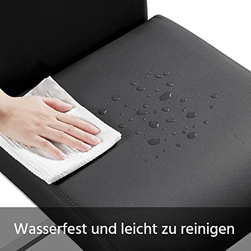 Yaheetech Esszimmerstühle 2er Set Esszimmerstuhl Schwingstuhl Freischwinger, 135 kg belastbar schwarz Kunstleder - 7