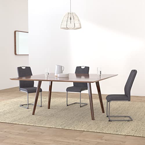 2er Set CHRISTINA II Esszimmerstuhl Microfaser Vintage-Optik Anthrazit, T58 x B43 x H98cm - 2