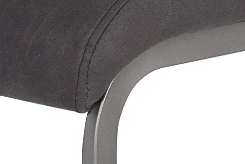 2er Set CHRISTINA II Esszimmerstuhl Microfaser Vintage-Optik Anthrazit, T58 x B43 x H98cm - 15