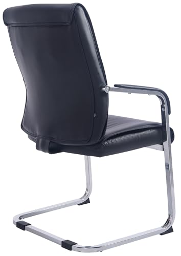 CLP XL-Freischwinger Anubis Mit Kunstlederbezug Und Gepolsterter Sitzfläche I Pflegeleichter Konferenzstuhl Mit Armlehne, Farbe:schwarz - 5