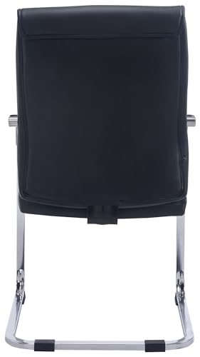 CLP XL-Freischwinger Anubis Mit Kunstlederbezug Und Gepolsterter Sitzfläche I Pflegeleichter Konferenzstuhl Mit Armlehne, Farbe:schwarz - 6