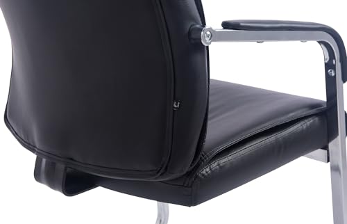 CLP XL-Freischwinger Anubis Mit Kunstlederbezug Und Gepolsterter Sitzfläche I Pflegeleichter Konferenzstuhl Mit Armlehne, Farbe:schwarz - 8