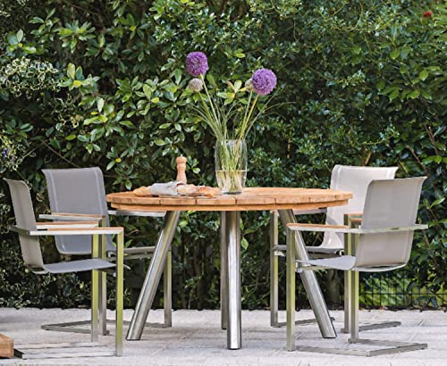 Kai Wiechmann Teak Edelstahl Freischwinger leicht ✓ modern ✓ stapelbar ✓ - 2