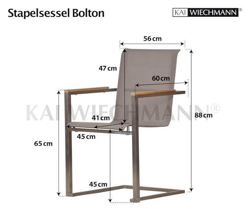 Kai Wiechmann Teak Edelstahl Freischwinger leicht ✓ modern ✓ stapelbar ✓ - 5
