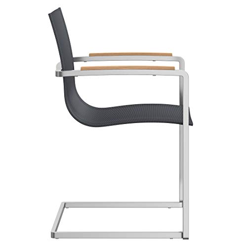 OUTLIV. Parla Freischwinger-Sessel, Gartensessel Edelstahl/Textilene, für Ihren Garten oder Balkon, Bespannung in Silber-Schwarz - 3