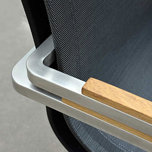 OUTLIV. Parla Freischwinger-Sessel, Gartensessel Edelstahl/Textilene, für Ihren Garten oder Balkon, Bespannung in Silber-Schwarz - 6