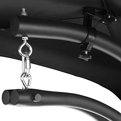 TecTake 800699 Hängeliege mit Gestell und Sonnendach mit UV Schutz, 195 x 118 x 202 cm, ergonomisch geformte Liegefläche, inkl. Sitz- und Kopfpolster - Diverse Farben – (Schwarz | Nr. 403074) - 4