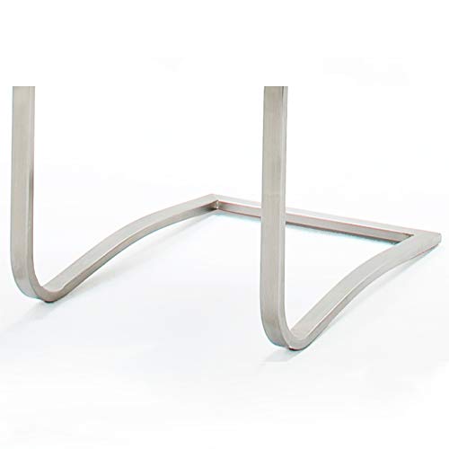 Robas Lund Esszimmerstuhl Leder cappuccino 2er Set, belastbar bis 130 kg, Schwingstuhl mit Rindsleder, Gestell Edelstahl, Komfortsitzhöhe - 6