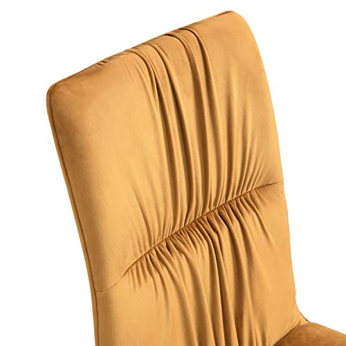 B&D home Esszimmerstühle 2er Set, Freischwinger Stühle Esszimmer, Schwingstuhl, Polsterstuhl, Essstühle, Küchenstühle, Samtstoff Senfgelb im Retrostil - 8