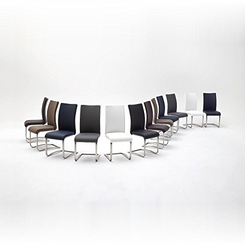 Robas Lund Esszimmerstuhl 2-er Set schwarz, Stuhl belastbar bis 130 kg, mit Kunstlederbezug, Gestell Edelstahl, 52l x 43b x 103h centimeters - 4