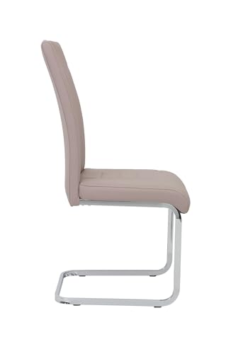 4er Set Schwingstuhl Ruby, Kunstleder Cappuccino, Griffmulde, Metallgestell Chrom 60 x 44 x 103 cm - 5