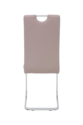 4er Set Schwingstuhl Ruby, Kunstleder Cappuccino, Griffmulde, Metallgestell Chrom 60 x 44 x 103 cm - 4