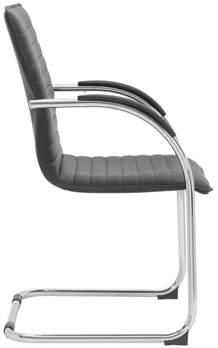 CLP Besucherstuhl Tira Kunstleder I Freischwinger Mit Gepolsterter Sitzfläche, Farbe:schwarz - 7