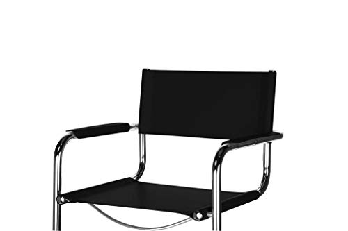 Denver Freischwinger Klassiker Besucherstuhl Leder Schwarz - 5