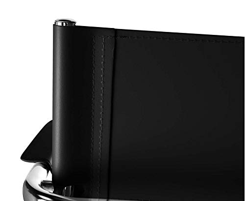 Denver Freischwinger Klassiker Besucherstuhl Leder Schwarz - 6