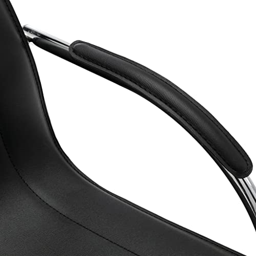 vidaXL Freischwinger Bürostuhl mit Armlehne Besucherstuhl Konferenzstuhl Schwingstuhl Kunstleder Schwarz - 8