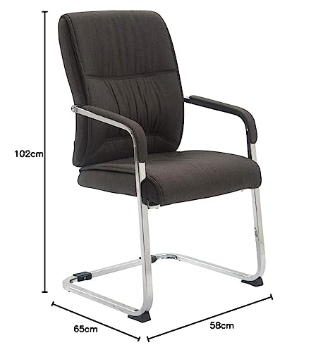 CLP XXL-Freischwinger Anubis Mit Gepolsterter Sitzfläche I Konferenzstuhl Mit Metallgestell Und Stoffbezug, Farbe:dunkelgrau - 2