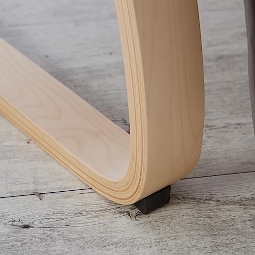 Homestyle4u 2407, Relaxsessel mit Liegefunktion Schwingstuhl mit Armlehne Schwingsessel Wohnzimmer Bezug Grau Holz - 6