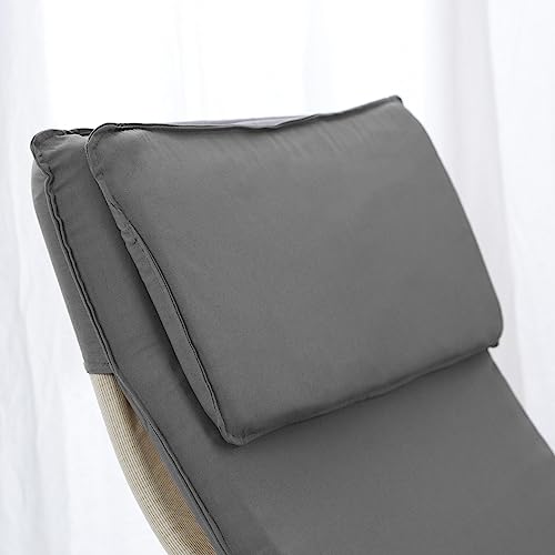 Homestyle4u 2405, Relaxsessel Schwingstuhl mit Armlehne Schwingsessel Wohnzimmer Relax Stuhl Bezug Grau - 5