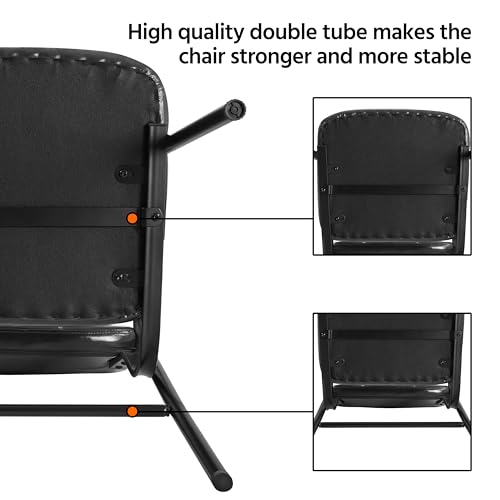 Yaheetech Besucherstühle Wartezimmerstühle Gästestühle mit Armlehne und Lehne, Konferenzraumstühle Wohnzimmerstuhl Polsterstuhl Esszimmerstuhl Kunstleder für Wohnzimmer, 2 Stück Schwarz - 8