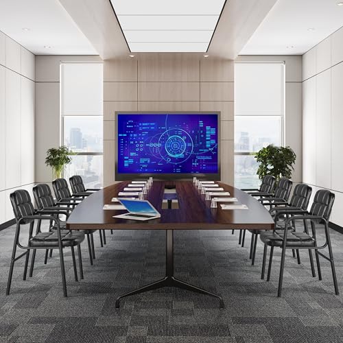 Yaheetech Besucherstühle Wartezimmerstühle Gästestühle mit Armlehne und Lehne, Konferenzraumstühle Wohnzimmerstuhl Polsterstuhl Esszimmerstuhl Kunstleder für Wohnzimmer, 2 Stück Schwarz - 10