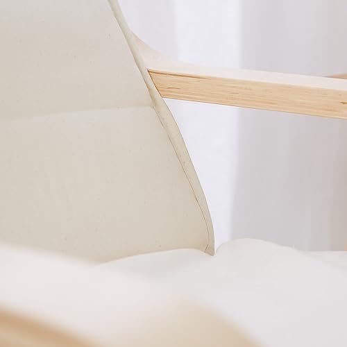 Homestyle4u 2406, Relaxsessel mit Liegefunktion Schwingstuhl mit Armlehne Schwingsessel Wohnzimmer Bezug Beige Creme - 7