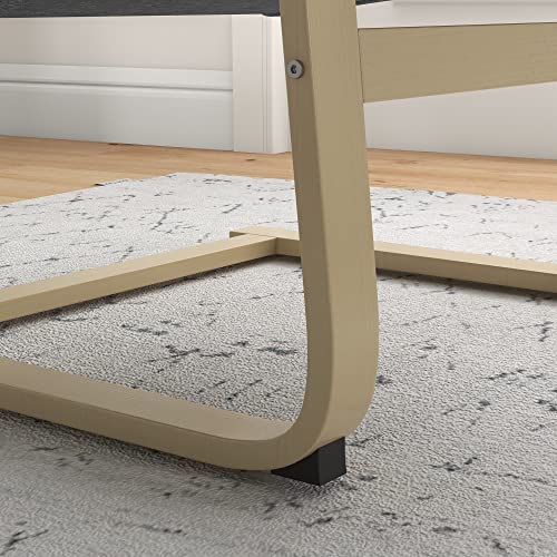 HOMCOM Relaxsessel, Ruhesessel, Relaxstuhl mit Leinenoptik, Schwingstuhl, Esszimmerstuhl mit Kopfkissen für Wohnzimmer, Birkenholz 66,5 x 80 x 99cm, Dunkelgrau - 9