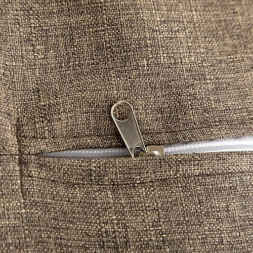 HOMCOM Relaxstuhl, Esszimmerstuhl, Relaxsessel mit Kopfkissen, Ruhesessel, Schwingstuhl mit Leinenoptik für Wohnzimmer, 65 x 69 x 98cm, Braun - 8