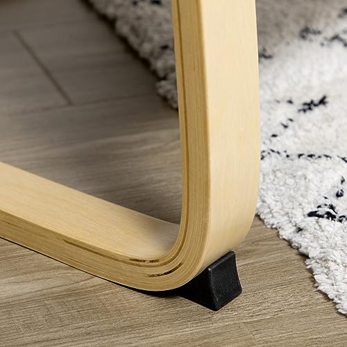 HOMCOM Relaxstuhl, Esszimmerstuhl, Relaxsessel mit Kopfkissen, Ruhesessel, Schwingstuhl mit Leinenoptik für Wohnzimmer, 65 x 69 x 98cm, Braun - 9