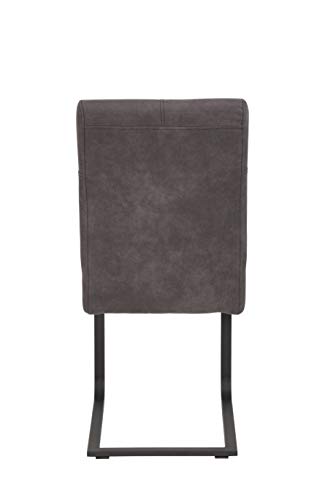 Hela Tische, 2er Set Schwingstuhl Luise, Bezug Microfaser Vintage-Optik Anthrazit, Komfotsitz Federkorb, Metallgestell Anthrazit - 9