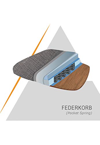 Hela Tische, 2er Set Schwingstuhl Luise, Bezug Microfaser Vintage-Optik Anthrazit, Komfotsitz Federkorb, Metallgestell Anthrazit - 10