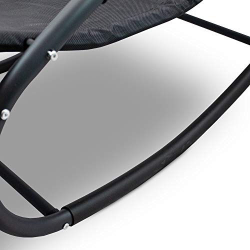 BITUXX Sonnenliege Gartenliege Relaxliege Schaukelliege Liegestuhl Schaukelstuhl (1 Liege)(Schwarz) - 7