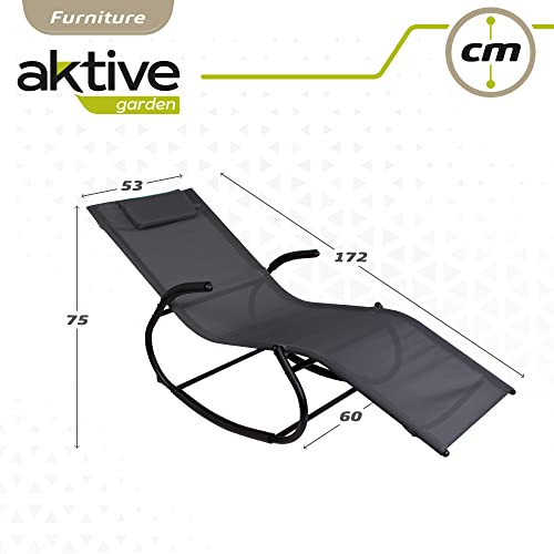 AKTIVE 61061 - Schaukelstuhl im Außenbereich mit Kissen, Maße: 60 x 172 x 75 cm, Kapazität 1 Person, robust mit UV50-Schutz, Hängematte für Gartenmöbel, Gartenmöbel - 3